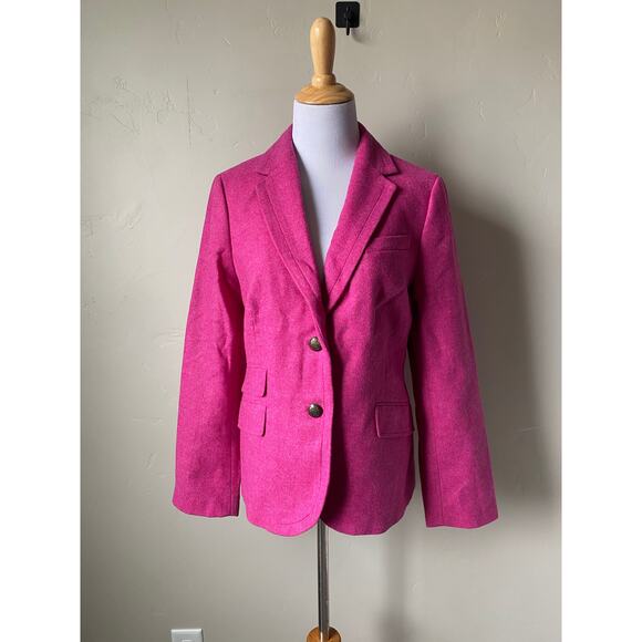 NWT Talbots Pink Wool Blend 2 Crested Button Lined Career Blazer Jacket Sz 12 - Picture 5 of 13